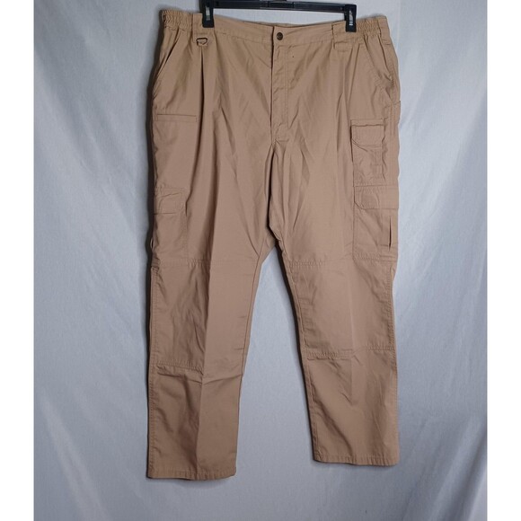 5.11 Tactical Pants Mens 44x32 Khaki Cargo Ripstop Outdoor Hiking Utility - Picture 1 of 16